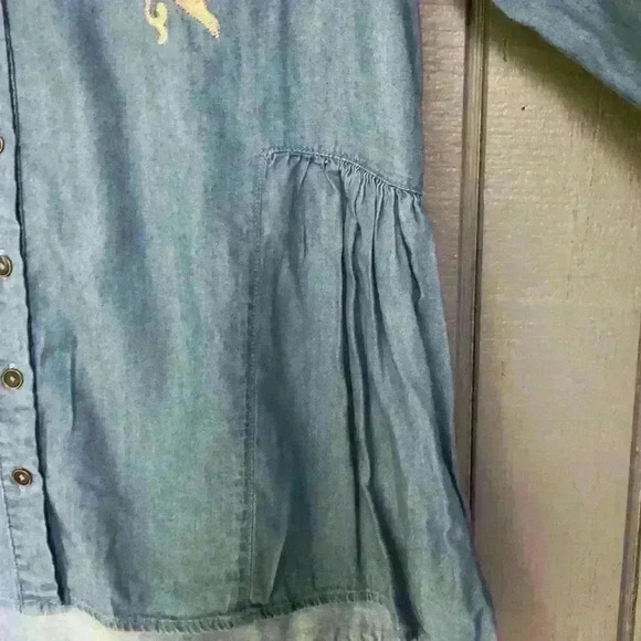 Knox Rose Embroidered Denim Button Down Shirt S - Picture 5 of 7